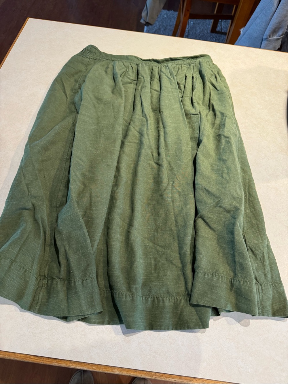 GAP Olive Green Gathered A-Line Skirt